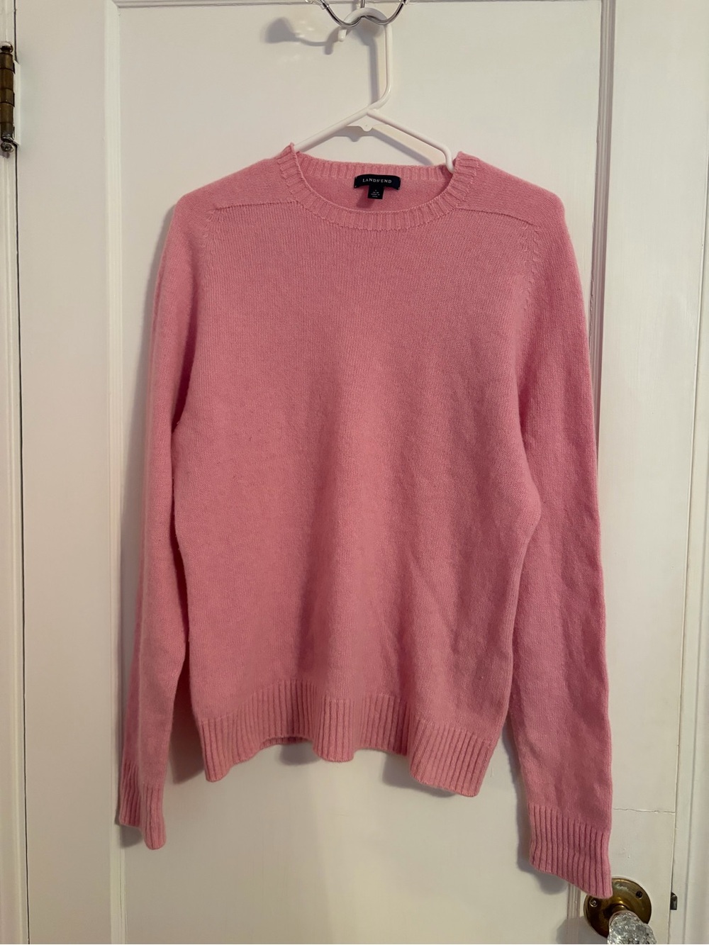 Lands' End pink pull over sweater in size Large in lammwolle and kaschmir